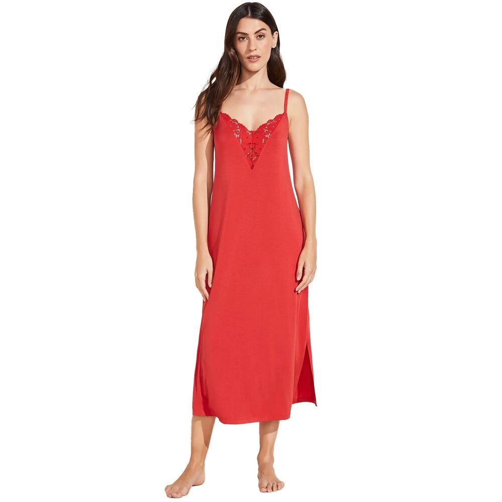 Eberjey Red Lace Trim Nightgown